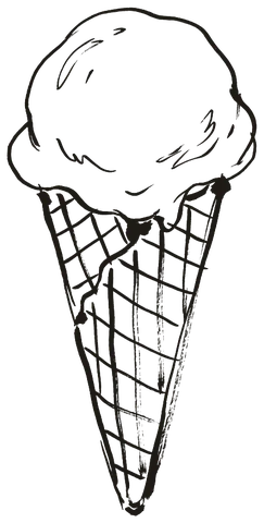 A drawing of an ice cream cone