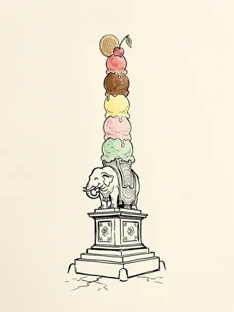 A drawn take: the obelisk as a gelato stack
